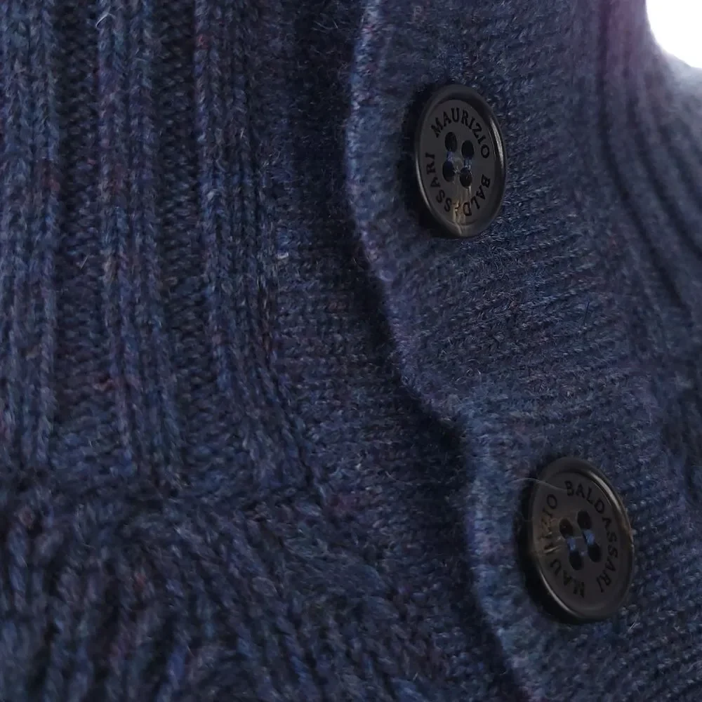 Mauricio Baldassari 4 Button Mock 4ply Cashmere Long Sleeve Mens Sweater 3XL